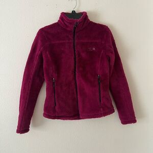 Mountain Hardwear Fuchsia Pink Teddy Bear Full Zip Fuzzy Cozy Fleece Jacket S
